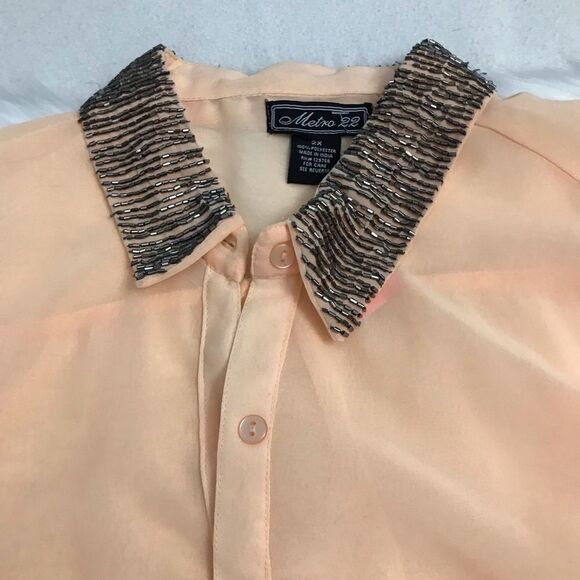 Ladies beaded collared blouse - Picture 2 of 5